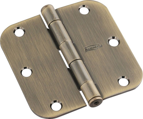 National Hardware N830-171 Door Hinge, Steel, Antique Brass, Non-Rising, Removable Pin, Through Hole Mounting, 55 lb [SKU: ORG2048817]