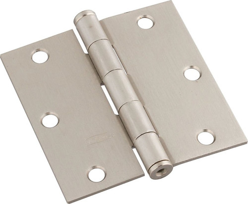 National Hardware N830-248 Door Hinge, Cold Rolled Steel, Satin Nickel, Non-Rising, Removable Pin, Full-Mortise Mounting [SKU: ORG2048494]