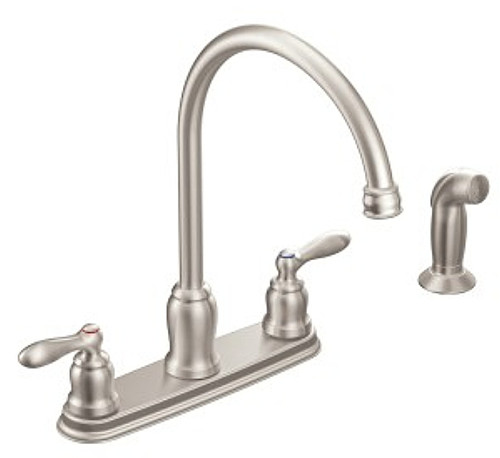 Moen Caldwell Series CA87060SRS Kitchen Faucet, 1.5 gpm, 2-Faucet Handle, Stainless Steel, Stainless Steel [SKU: ORG2575314]