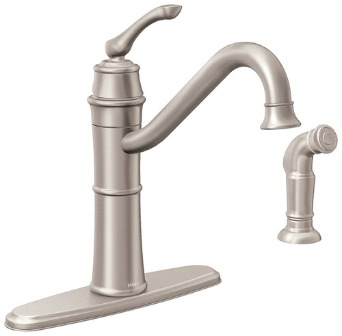 Moen Wetherly Series 87999SRS Kitchen Faucet, 1.5 gpm, 1-Faucet Handle, Stainless Steel, Stainless Steel, Deck Mounting [SKU: ORG6486138]