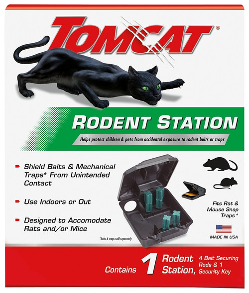 Tomcat 0363410 Rodent Station, 9.88 in L, 8.5 in W, 4-1/2 in H, Plastic, Black [SKU: ORG8105272]