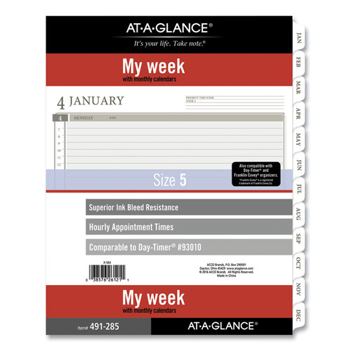 2-Page-Per-Week Planner Refills, 11 x 8.5, White Sheets, 12-Month (Jan to Dec): 2023 [SKU: AAG49128521]