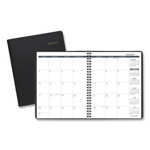 Monthly Planner, 8.75 x 7, Black Cover, 12-Month (Jan to Dec): 2023 [SKU: AAG7012005]