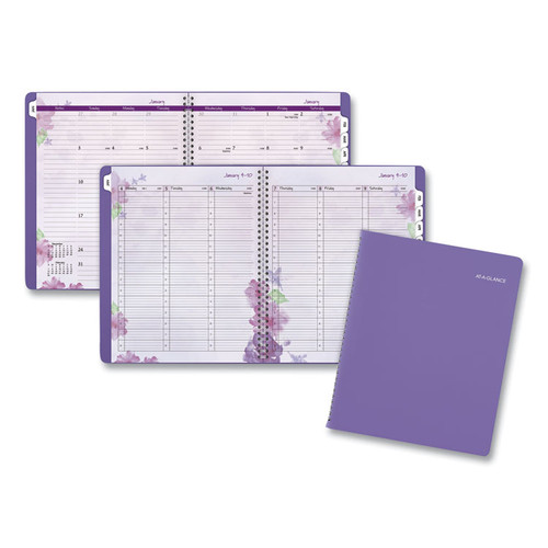 Beautiful Day Weekly/Monthly Planner, Vertical-Column Format, 11 x 8.5, Purple Cover, 13-Month (Jan to Jan): 2023 to 2024 [SKU: AAG938P905]