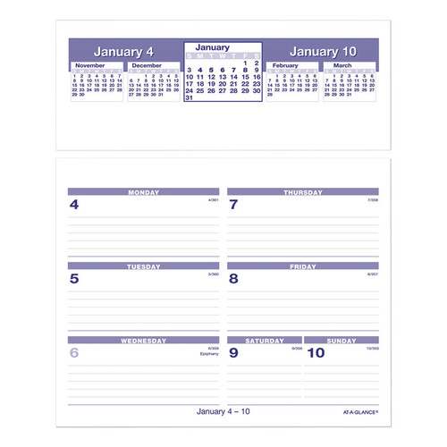 Flip-A-Week Desk Calendar Refill, 7 x 6, White Sheets, 2023 [SKU: AAGSW705X50]