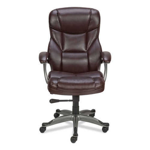 Alera Birns Series High-Back Task Chair, Supports Up to 250 lb, 18.11" to 22.05" Seat Height, Brown Seat/Back, Chrome Base [SKU: ALEBN41B59]