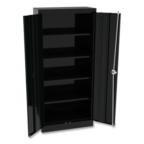 Space Saver Storage Cabinet, Four Fixed Shelves, 30w x 15d x 66h, Black [SKU: ALECM6615BK]