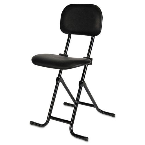 Alera IL Series Height-Adjustable Folding Stool, Supports Up to 300 lb, 27.5" Seat Height, Black [SKU: ALECS612]