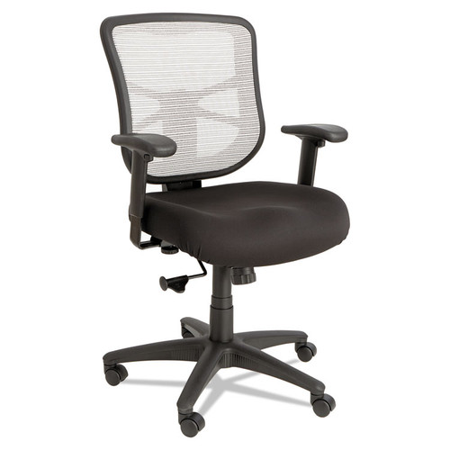 Alera Elusion Series Mesh Mid-Back Swivel/Tilt Chair, Supports 275lb, 17.9" to 21.8" Seat, Black Seat, White Back, Black Base [SKU: ALEEL42B04]