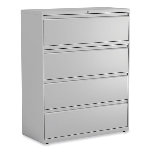 Lateral File, 4 Legal/Letter-Size File Drawers, Light Gray, 42" x 18.63" x 52.5 [SKU: ALEHLF4254LG]