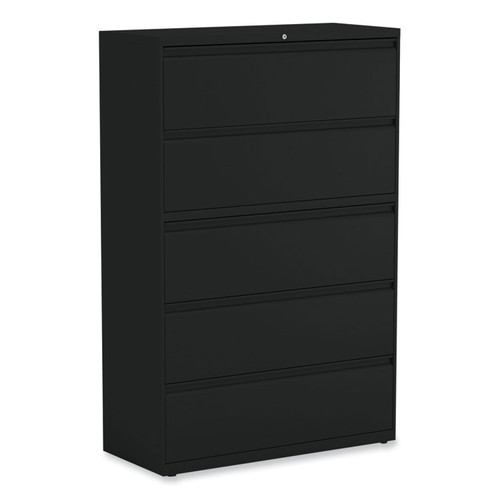 Lateral File, 5 Legal/Letter/A4/A5-Size File Drawers, Black, 42" x 18.63" x 67.63 [SKU: ALEHLF4267BL]