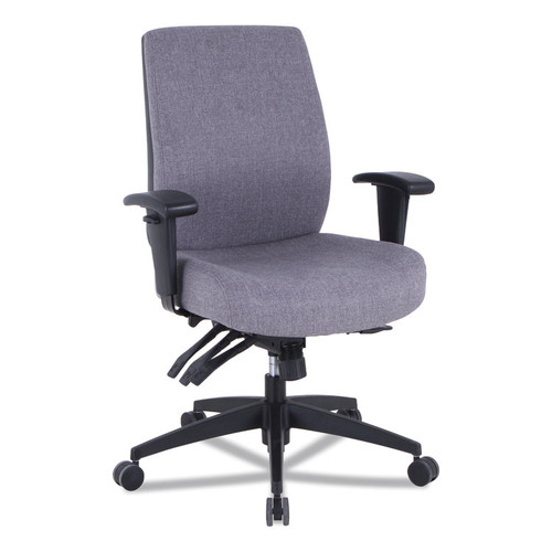 Alera Wrigley Series 24/7 High Performance Mid-Back Multifunction Task Chair, Supports Up to 275 lb, Gray, Black Base [SKU: ALEHPT4241]