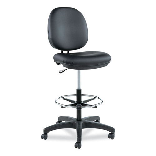 Alera Interval Series Swivel Task Stool, Supports Up to 275 lb, 23.93" to 34.53" Seat Height, Black Faux Leather [SKU: ALEIN4616]