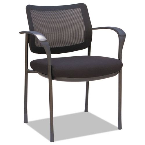 Alera IV Series Mesh-Back Fabric-Seat Guest Chairs, 25.19" x 23.62" x 32.28", Black Seat, Black Back, Black Base, 2/Carton [SKU: ALEIV4314A]