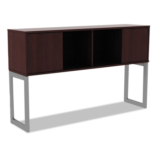 Alera Open Office Desk Series Hutch, 59w x 15d x 36.38h, Mahogany [SKU: ALELSHH60MY]