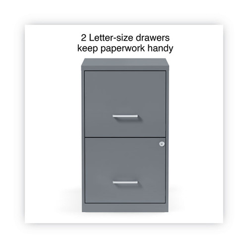 Soho Vertical File Cabinet, 2 Drawers: File/File, Letter, Charcoal, 14" x 18" x 24.1 [SKU: ALESVF1824CH]