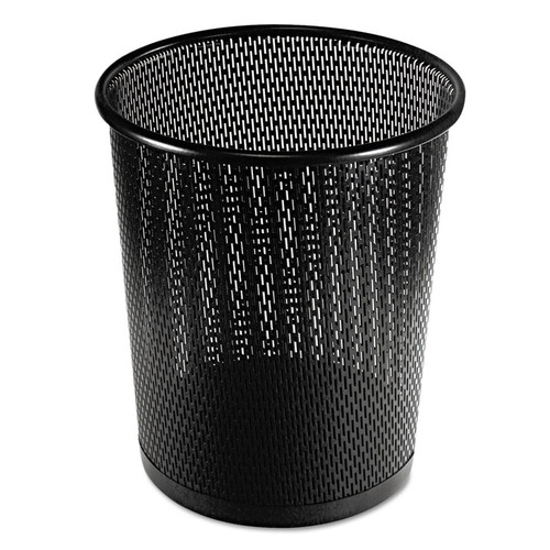 Urban Collection Punched Metal Wastebin, 20.24 oz, Perforated Steel, Black [SKU: AOPART20017]