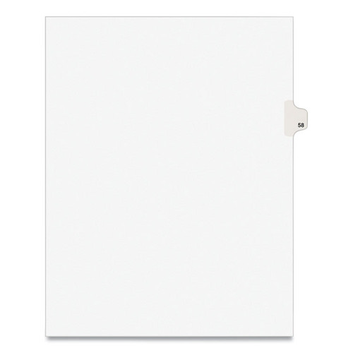 Preprinted Legal Exhibit Side Tab Index Dividers, Avery Style, 10-Tab, 58, 11 x 8.5, White, 25/Pack, (1058) [SKU: AVE01058]