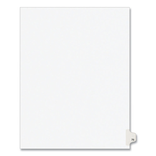 Preprinted Legal Exhibit Side Tab Index Dividers, Avery Style, 10-Tab, 75, 11 x 8.5, White, 25/Pack, (1075) [SKU: AVE01075]