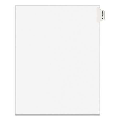 Avery-Style Preprinted Legal Side Tab Divider, 26-Tab, Exhibit A, 11 x 8.5, White, 25/Pack, (1371) [SKU: AVE01371]