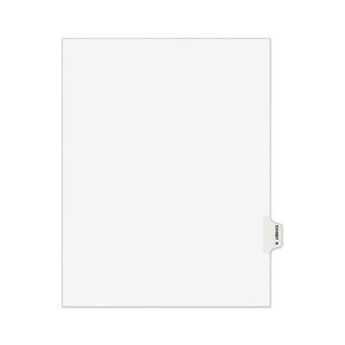 Avery-Style Preprinted Legal Side Tab Divider, 26-Tab, Exhibit R, 11 x 8.5, White, 25/Pack, (1388) [SKU: AVE01388]