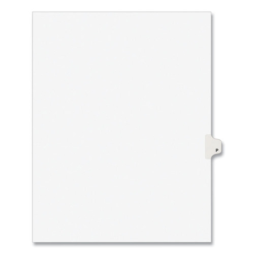 Preprinted Legal Exhibit Side Tab Index Dividers, Avery Style, 26-Tab, P, 11 x 8.5, White, 25/Pack, (1416) [SKU: AVE01416]