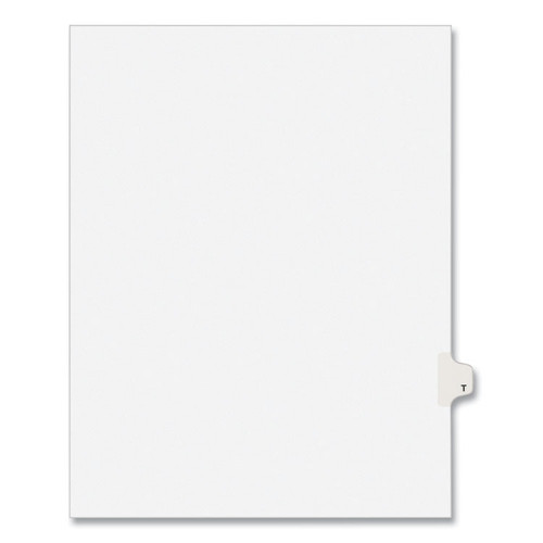 Preprinted Legal Exhibit Side Tab Index Dividers, Avery Style, 26-Tab, T, 11 x 8.5, White, 25/Pack, (1420) [SKU: AVE01420]