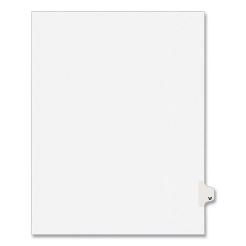 Preprinted Legal Exhibit Side Tab Index Dividers, Avery Style, 26-Tab, W, 11 x 8.5, White, 25/Pack, (1423) [SKU: AVE01423]