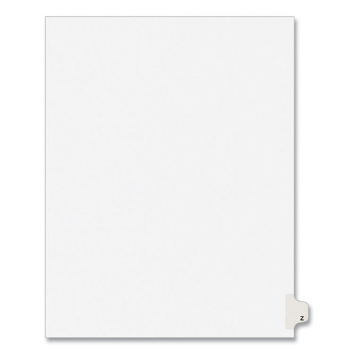 Preprinted Legal Exhibit Side Tab Index Dividers, Avery Style, 26-Tab, Z, 11 x 8.5, White, 25/Pack, (1426) [SKU: AVE01426]