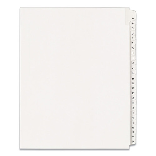 Preprinted Legal Exhibit Side Tab Index Dividers, Allstate Style, 26-Tab, A to Z, 11 x 8.5, White, 1 Set, (1700) [SKU: AVE01700]