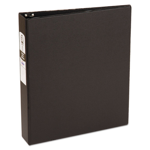 Economy Non-View Binder with Round Rings, 3 Rings, 1.5" Capacity, 11 x 8.5, Black, (3401) [SKU: AVE03401]