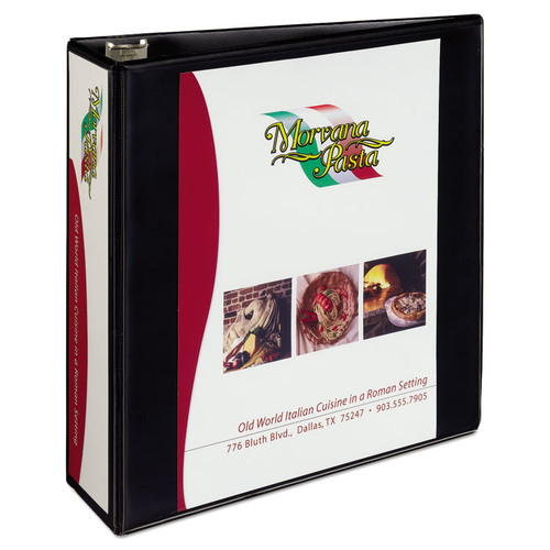 Heavy-Duty Non Stick View Binder with DuraHinge and Slant Rings, 3 Rings, 3" Capacity, 11 x 8.5, Black, (5600) [SKU: AVE05600]