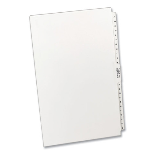 Preprinted Legal Exhibit Side Tab Index Dividers, Avery Style, 27-Tab, A to Z, 14 x 8.5, White, 1 Set [SKU: AVE11375]