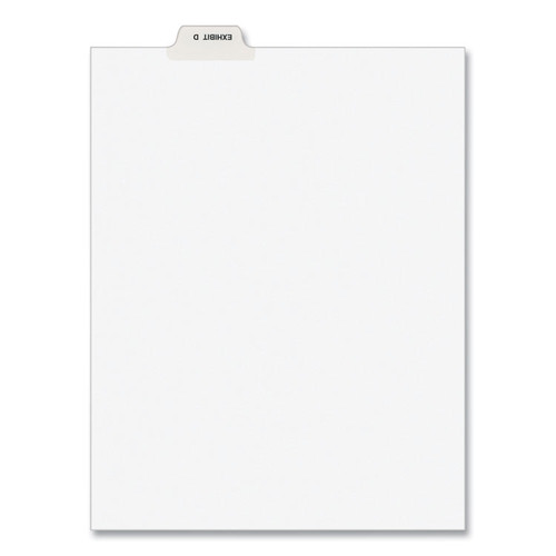 Avery-Style Preprinted Legal Bottom Tab Divider, 26-Tab, Exhibit D, 11 x 8.5, White, 25/PK [SKU: AVE11943]
