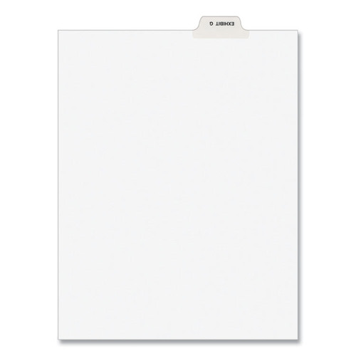 Avery-Style Preprinted Legal Bottom Tab Divider, 26-Tab, Exhibit G, 11 x 8.5, White, 25/PK [SKU: AVE11946]