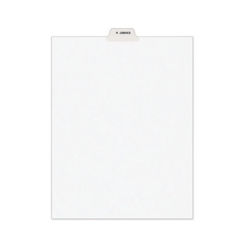 Avery-Style Preprinted Legal Bottom Tab Divider, 26-Tab, Exhibit H, 11 x 8.5, White, 25/PK [SKU: AVE11947]