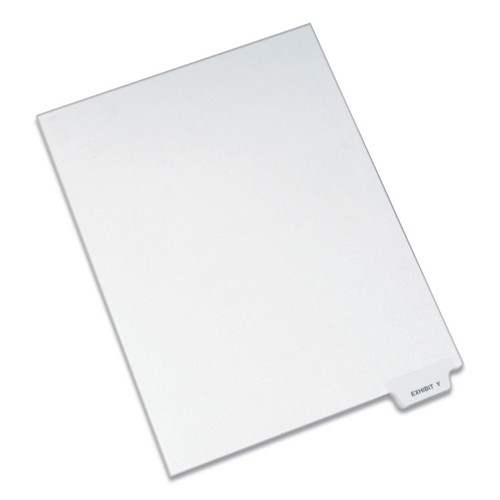 Avery-Style Preprinted Legal Bottom Tab Dividers, 26-Tab, Exhibit Y, 11 x 8.5, White, 25/Pack [SKU: AVE12398]