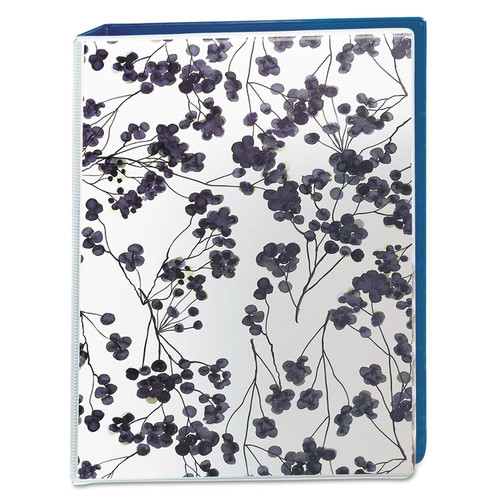 Durable Mini Size Non-View Fashion Binder with Round Rings, 3 Rings, 1" Capacity, 8.5 x 5.5, Floral/Navy [SKU: AVE18444]