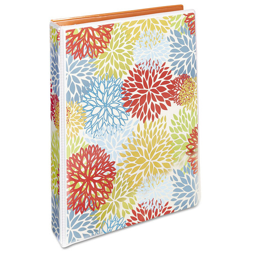 Durable Mini Size Non-View Fashion Binder with Round Rings, 3 Rings, 1" Capacity, 8.5 x 5.5, Bright Floral/Orange [SKU: AVE18447]
