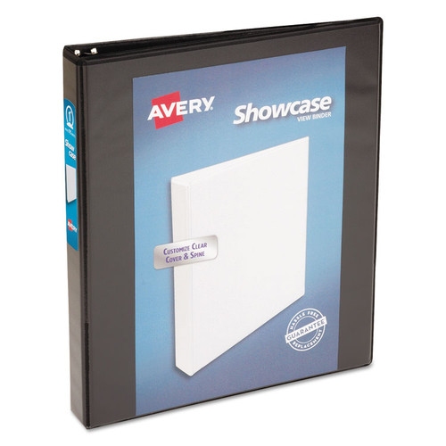 Showcase Economy View Binder with Round Rings, 3 Rings, 1" Capacity, 11 x 8.5, Black [SKU: AVE19600]