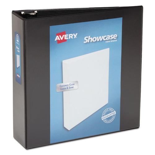 Showcase Economy View Binder with Round Rings, 3 Rings, 3" Capacity, 11 x 8.5, Black [SKU: AVE19750]