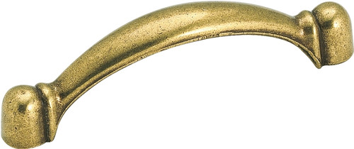Amerock BP3441BB Cabinet Pull, 3-7/16 in L Handle, 1-1/8 in H Handle, 15/16 in Projection, Zinc, Burnished Brass [SKU: ORG6290134]