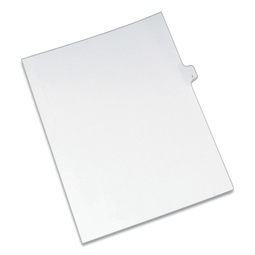 Preprinted Legal Exhibit Side Tab Index Dividers, Allstate Style, 26-Tab, J, 11 x 8.5, White, 25/Pack [SKU: AVE82172]