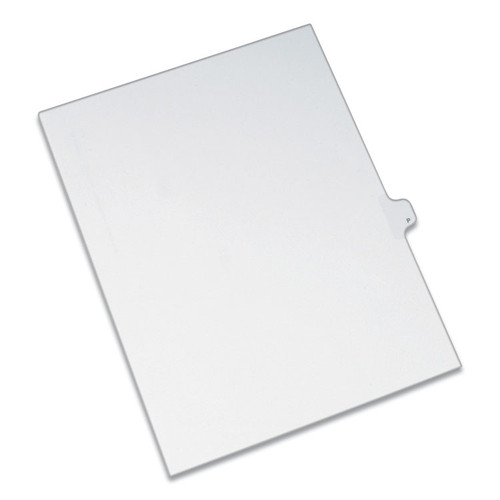 Preprinted Legal Exhibit Side Tab Index Dividers, Allstate Style, 26-Tab, P, 11 x 8.5, White, 25/Pack [SKU: AVE82178]