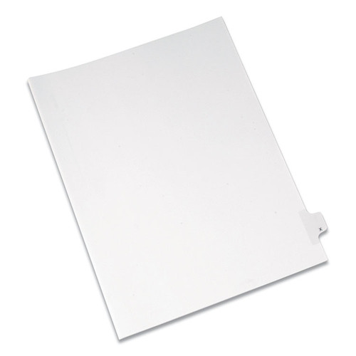 Preprinted Legal Exhibit Side Tab Index Dividers, Allstate Style, 26-Tab, X, 11 x 8.5, White, 25/Pack [SKU: AVE82186]
