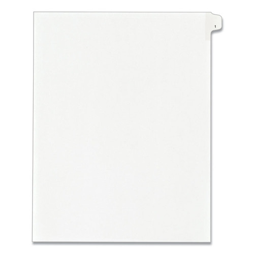 Preprinted Legal Exhibit Side Tab Index Dividers, Allstate Style, 10-Tab, 1, 11 x 8.5, White, 25/Pack [SKU: AVE82199]