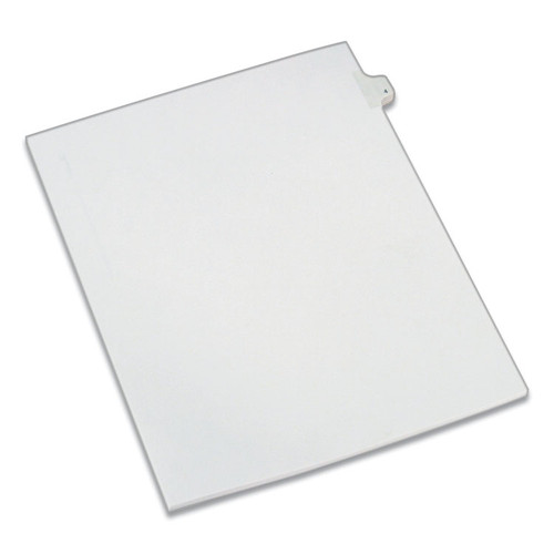 Preprinted Legal Exhibit Side Tab Index Dividers, Allstate Style, 10-Tab, 4, 11 x 8.5, White, 25/Pack [SKU: AVE82202]