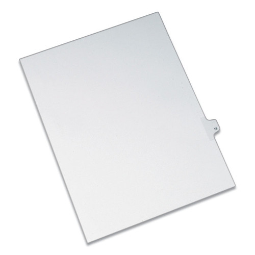 Preprinted Legal Exhibit Side Tab Index Dividers, Allstate Style, 10-Tab, 18, 11 x 8.5, White, 25/Pack [SKU: AVE82216]