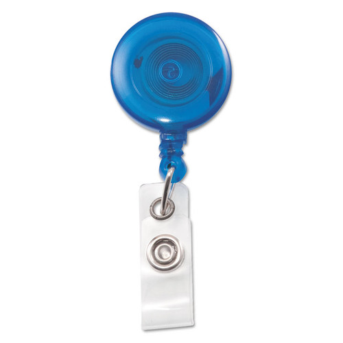 Translucent Retractable ID Card Reel, 30" Extension, Blue, 12/Pack [SKU: AVT75472]