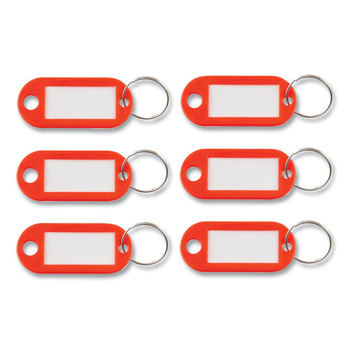 Key Tags Label Window, 0.88 x 0.19 x 2, Red, 6/Pack [SKU: AVTKEY98018]